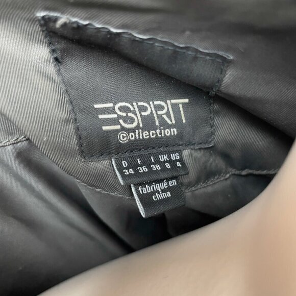 ESPRIT COLLECTION Quilted Down Feather Winter Puffer Belted Green Coat Size 4 - Picture 7 of 12